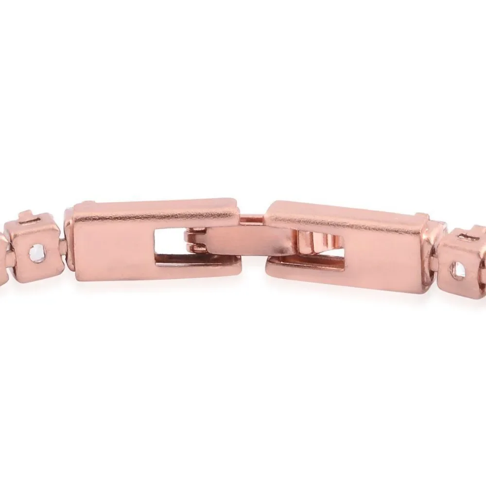 Simulated Diamond Rosetone Tennis Bracelet (7.75 In) TGW 15.60 cts.